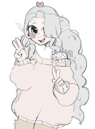 Bust up sketch + flat colour